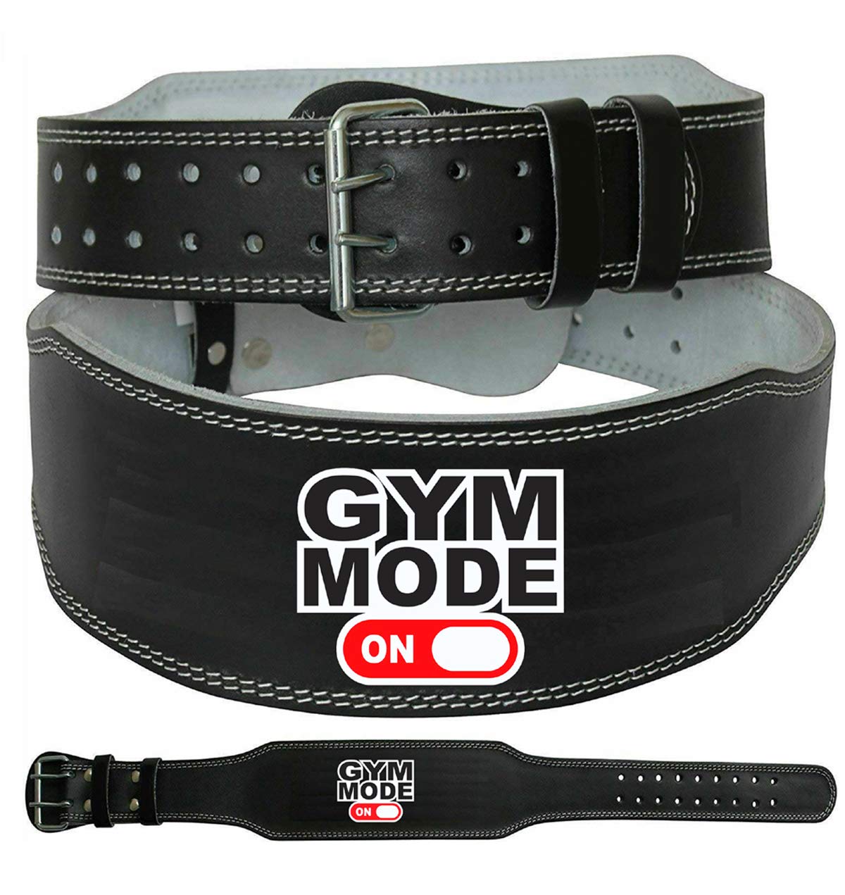 APRODO 4’’ Inch Wide Genuine Leather Weightlifting Belt Back Support Power Training Belt Workout Exercise Power lifting