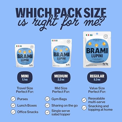 Miniatura 3 de BRAMI Lupini Beans Snack, Mini  0.14 oz de proteína vegetal, 0.00 oz de carbohidratos netos  Vegano, vegetariano, keto, a base de plantas, dieta