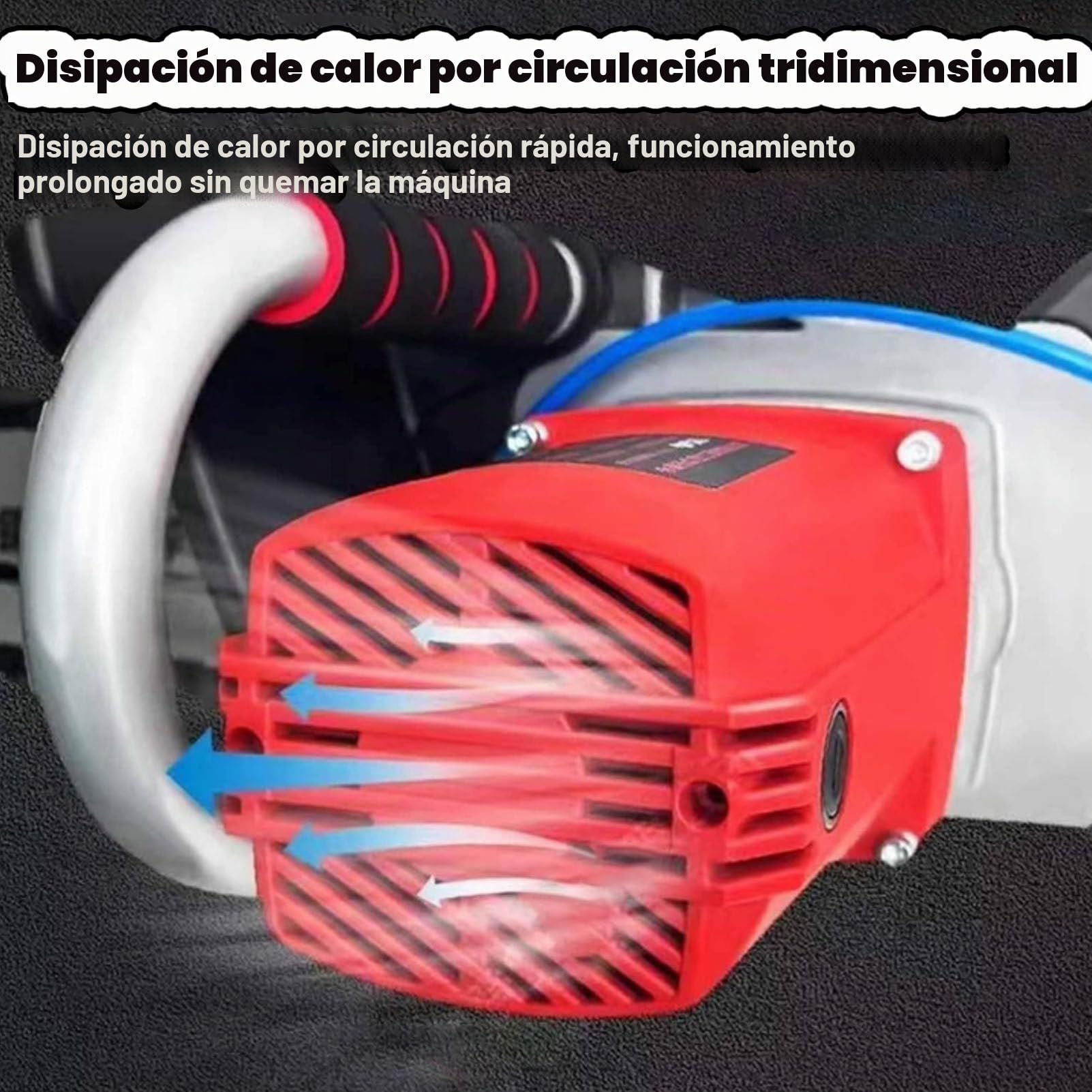 Motosierra de mano para cortar muros, cortadora de muros eléctrica de cadena diamantada para hormigón, con de supresión de polvo con alimentación de agua, 2 cadenas y 2 barras guía,480