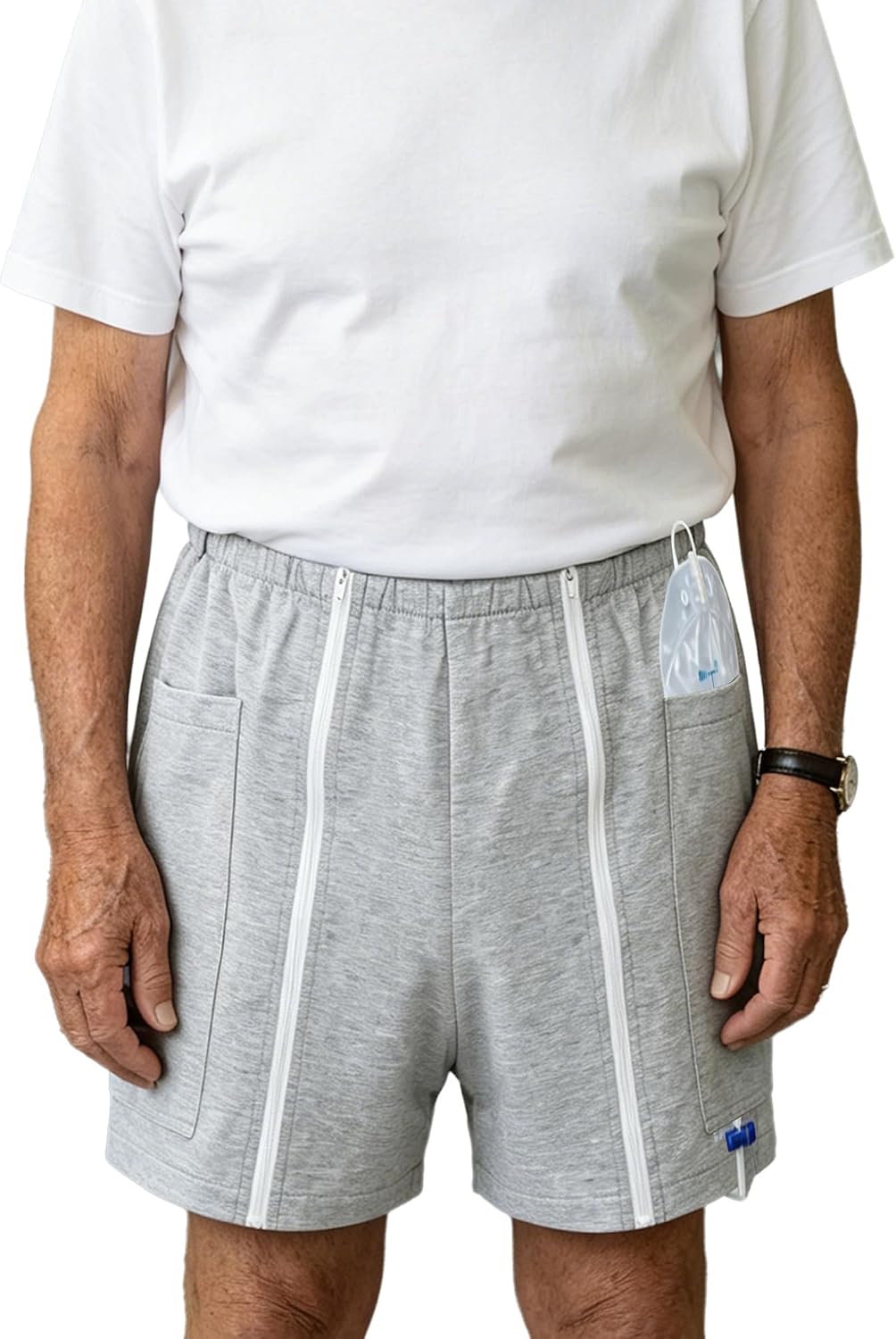 Freebily Women Double Pocket Urine Bag Pants Post-Surgery Recovery Shorts Ostomy Drainage Adaptive Underwear