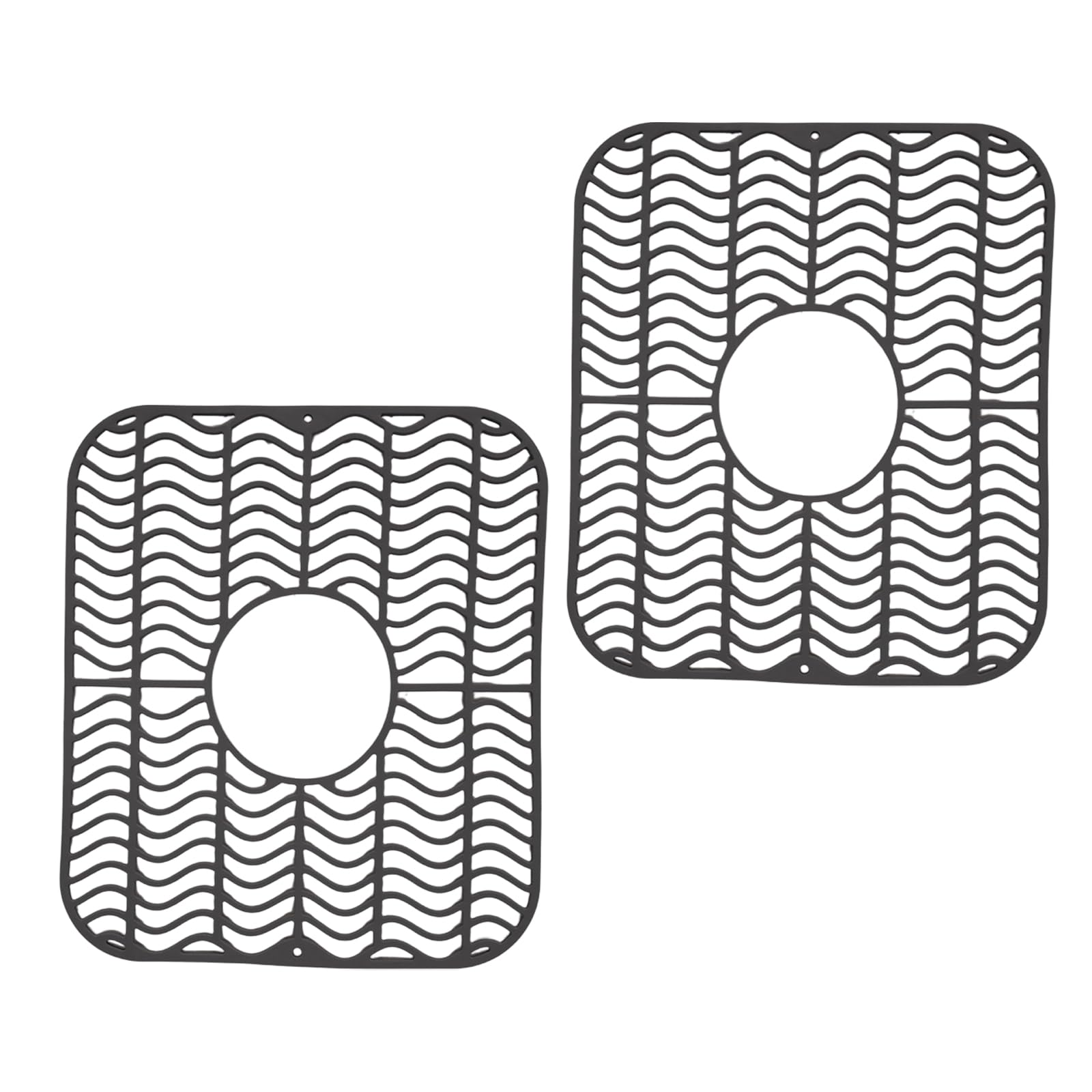 Kaeltsyn Of Textured Silicone Drying Mats for Sink with Center Drain Hole and Slip Resistant Bottom Heavy Duty Sink Mat