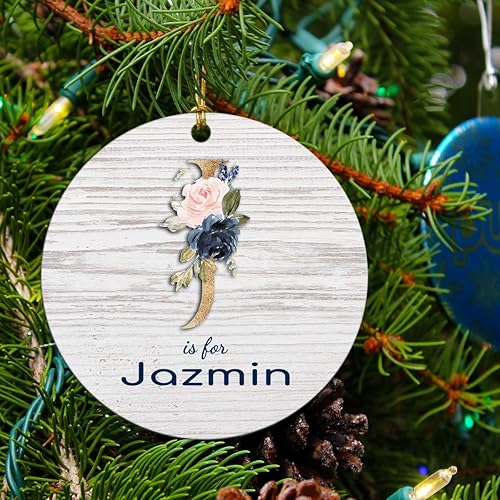 Xmas Gifts 2022 Christmas Ornaments Tree Decorations with Name Jazmin Christmas Tree Decorating Party Holiday Xmas Gift Funny Novelty for Family