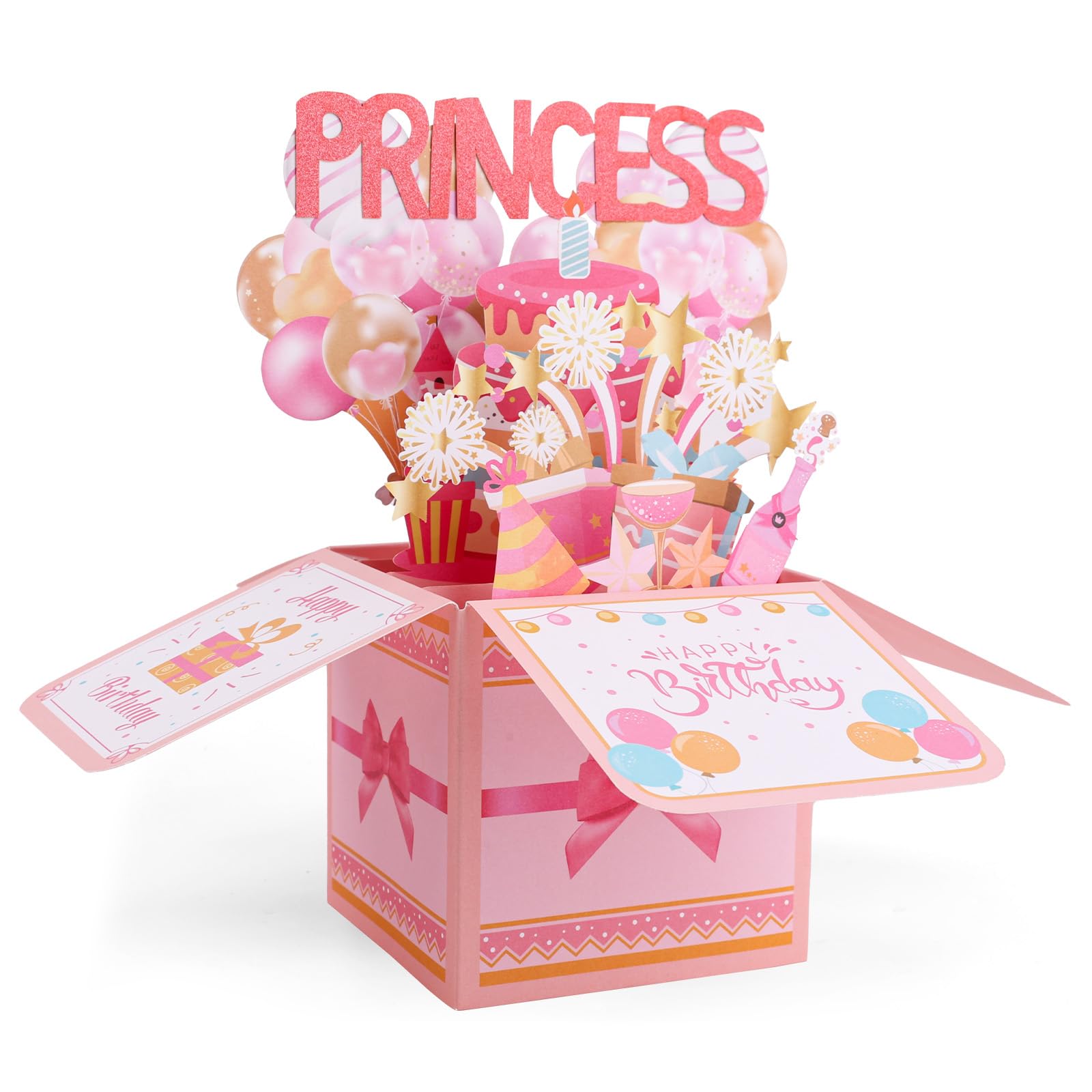Birthday Princess Pop up Card, Lovely 3D Greeting Card for Girls Teens & Women Creative Princess Birthday Party Decor & Gift with Envelope โ image 1