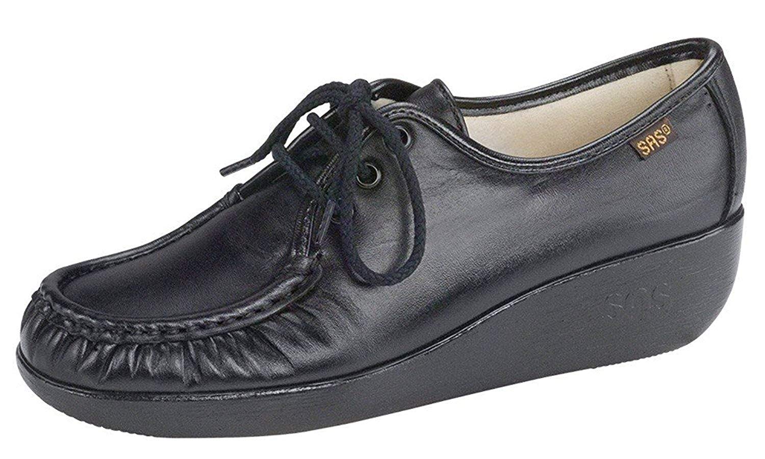 SAS Bounce Lace Up Comfort Moc Black 6.5 N - Narrow (AA)