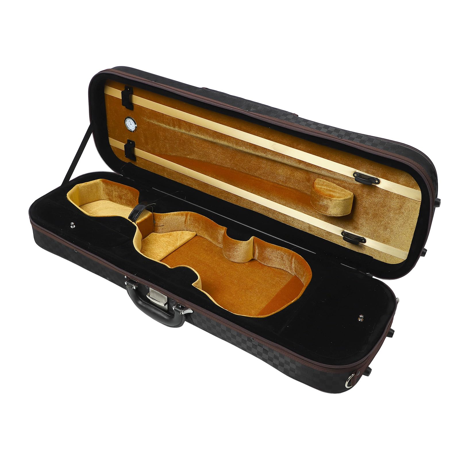 4/4 Full Size Violin Case, Professional Oblong Violin Hard Case 4/4 Violin Travel Case with Built-in Hygrometer, High Grade Acoustic Oblong Case with Portable Handle for Violinists