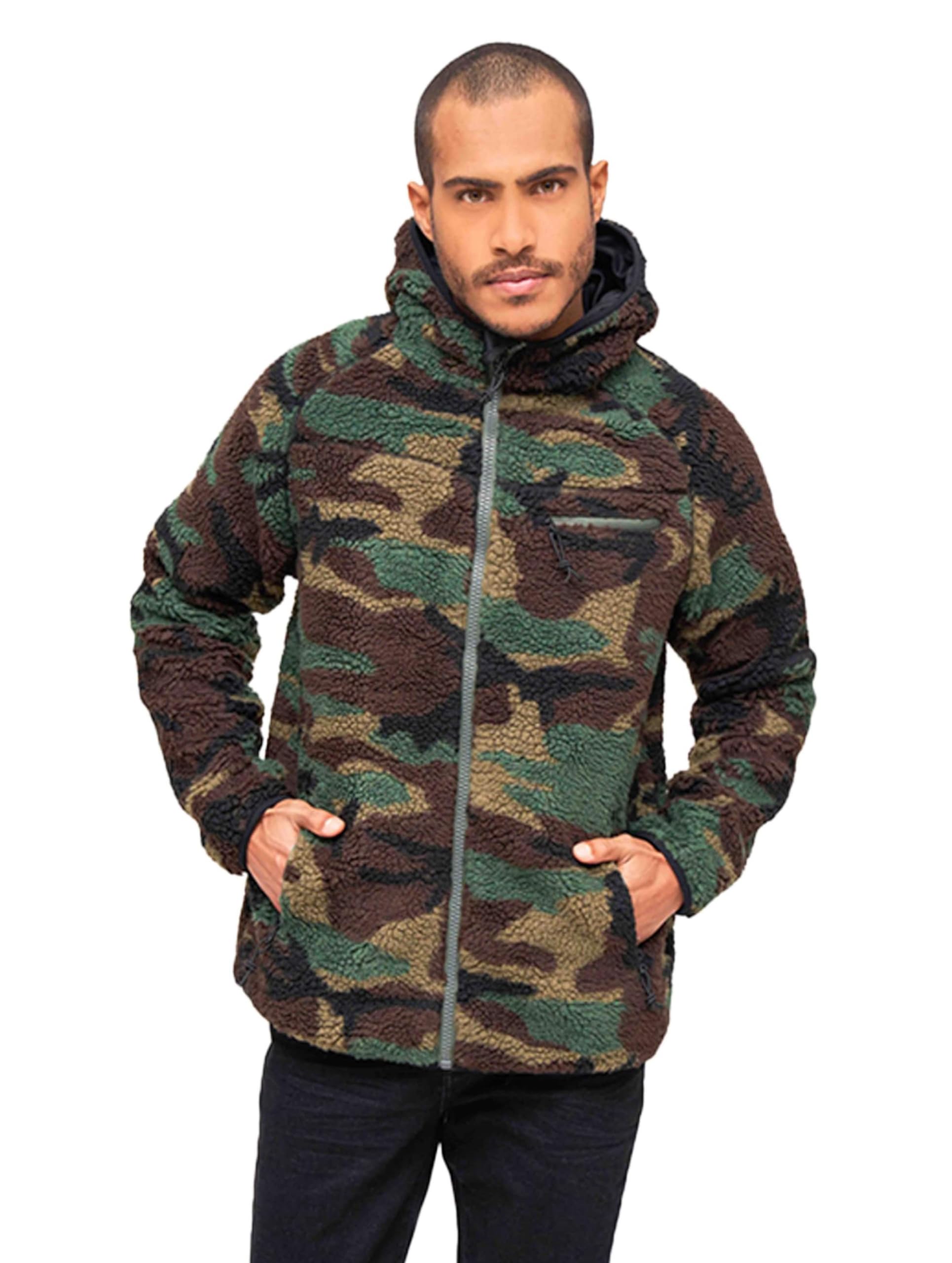 Brandit Teddyfleece Worker Jacket, Woodland, 3XL