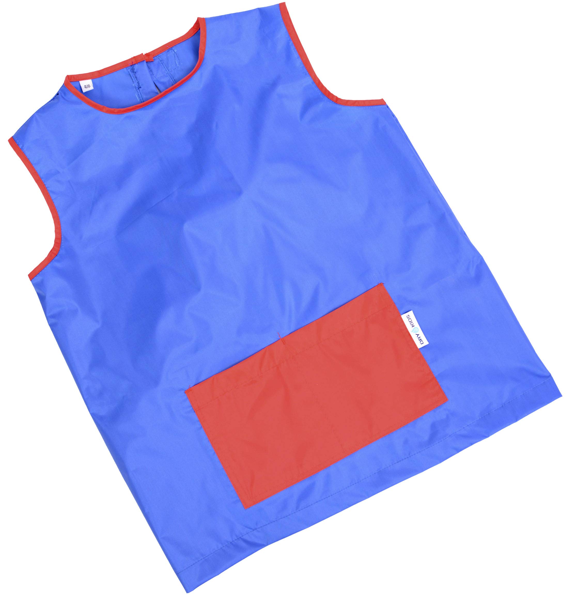 DRY KIDS Sleeveless Paint Smock Royal/Red 1/3yrs