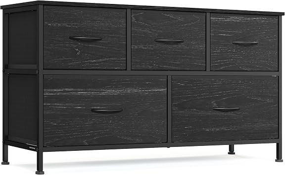 SONGMICS Dresser for Bedroom, Wide Dresser with 5 Fabric Drawers