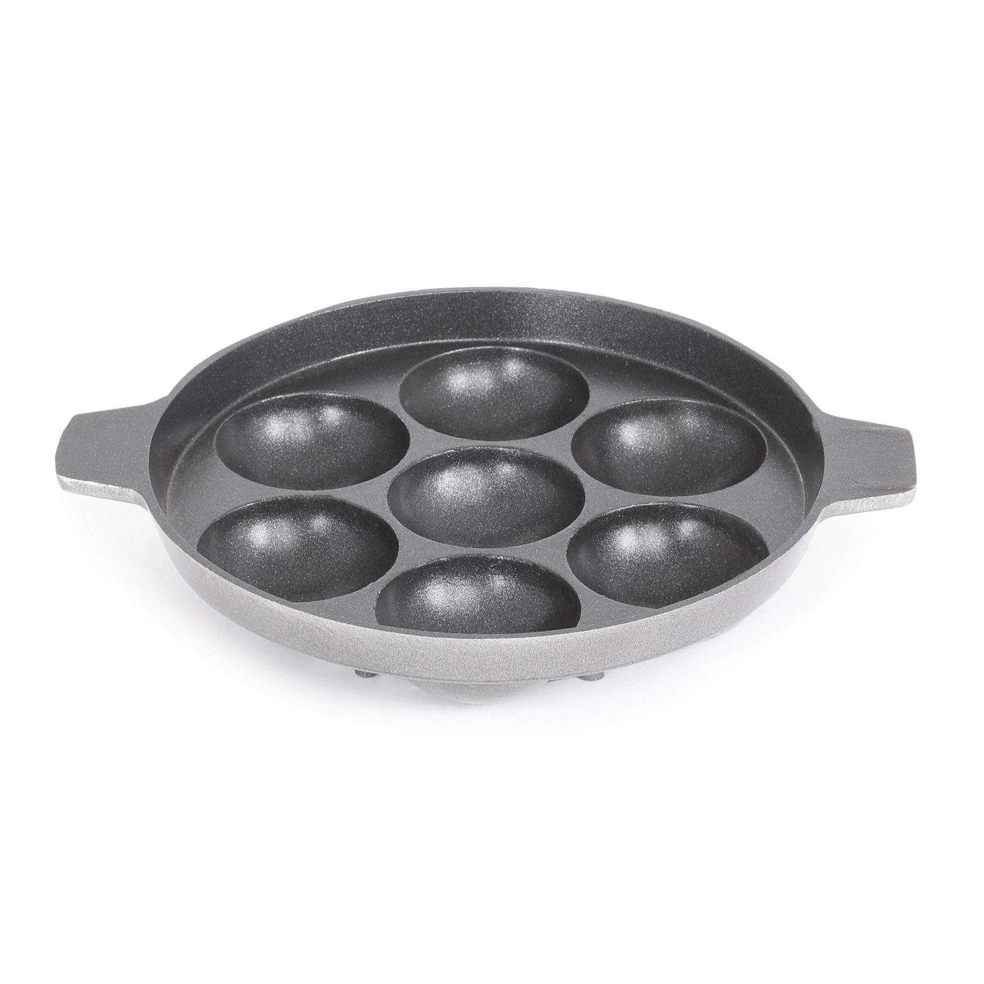 Sowbaghya Non Stick Paniyarakkal/Paniyaram Pan with Stainless Steel Lid - 7 Pits (Small)