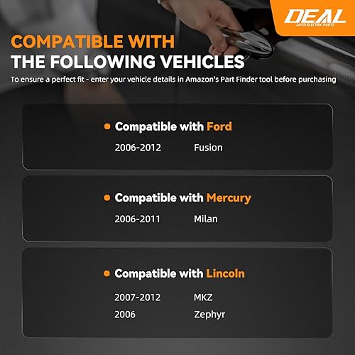 Vista 2 de DEAL AUTO ELECTRIC PARTS Kit de repuesto para manija interior de puerta, parte trasera derecha e izquierda, compatible con Ford Fusion 06-11 06-11