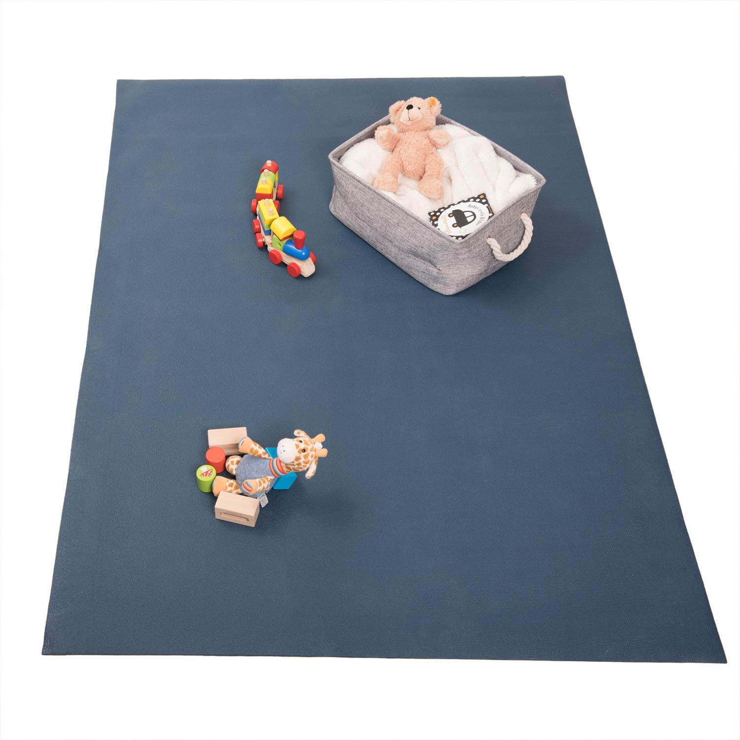Blau in verschiedenen Größen, schadstofffreie Spielmatte in blau, vielseitige Verwendung als Kinder Spielunterlage oder Baby Bodenmatte, OEKO-Tex 100 zertifiziert, Größe 120x120cm