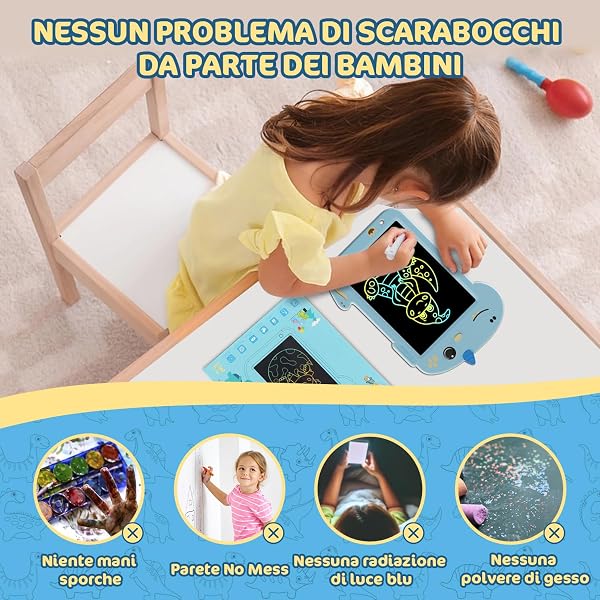 Tavoletta da Scrittura LCD, Electight Tavoletta da Scrittura con Schermo a Colorato per Bambini 3 4 5 6 7 Anni, Giocattoli Educativi per Bambini, Regali di Compleanno per Ragazzi e Ragazze, Blu - 4