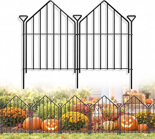 Garden Fence Border 17in x10ft,10 Panels Rustproof Metal No Dig Fence