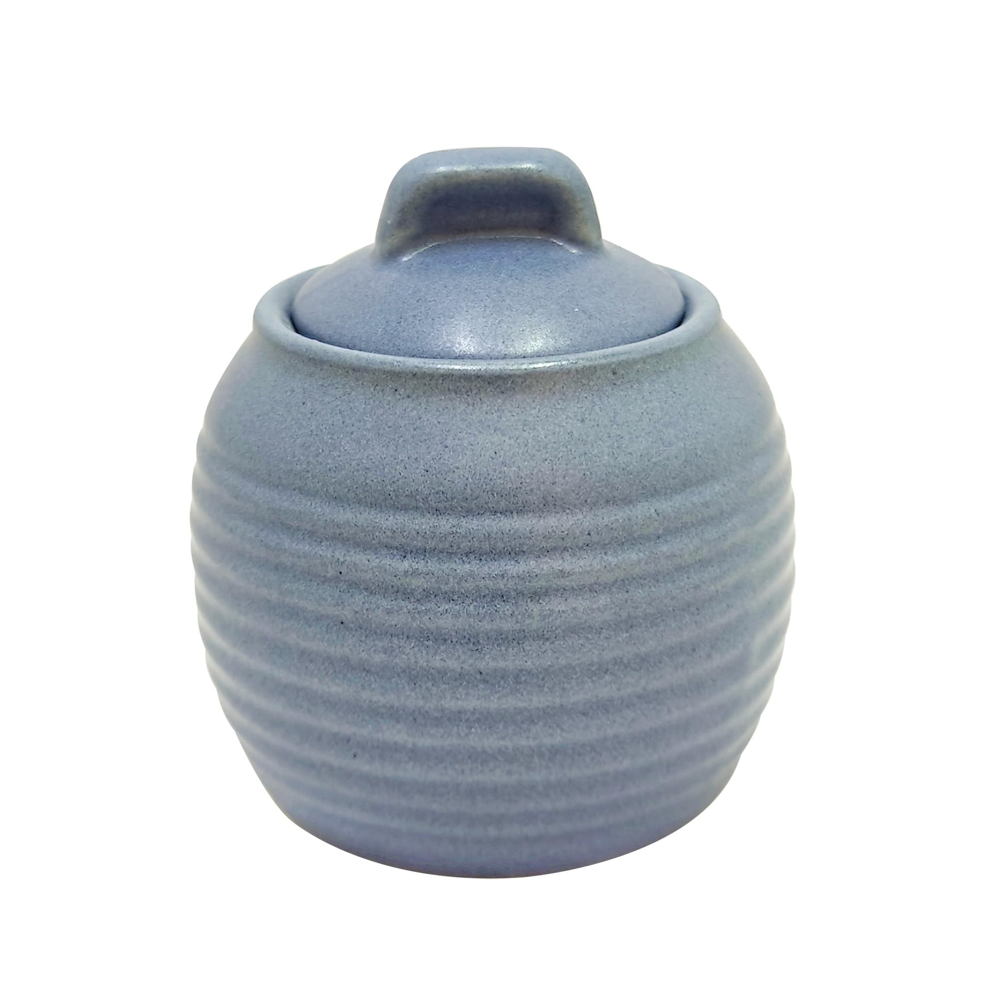 Pote様 Pote com tampa Friese em cerâmica 160ml azul | Amazon.com.br