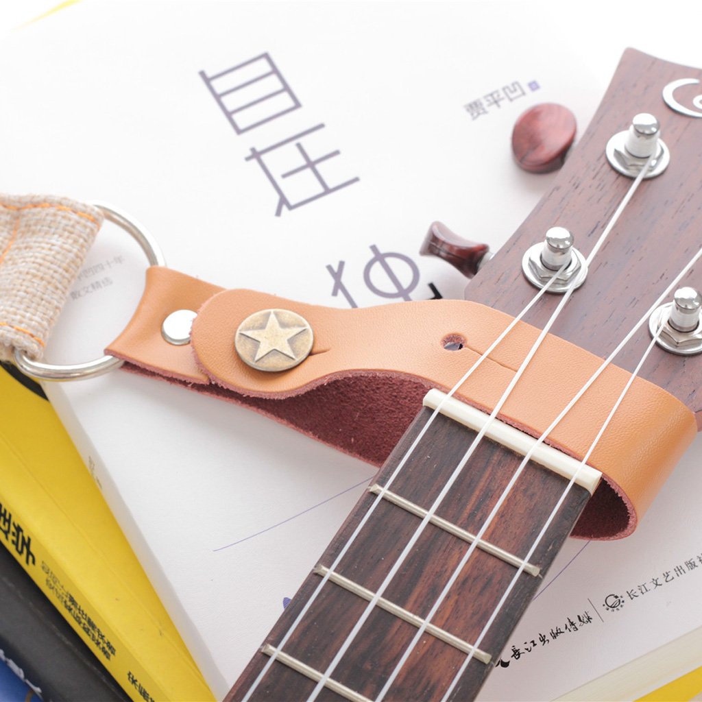 Pasek do ukulele 4-strunowy pasek na ramię do gitary beżowy