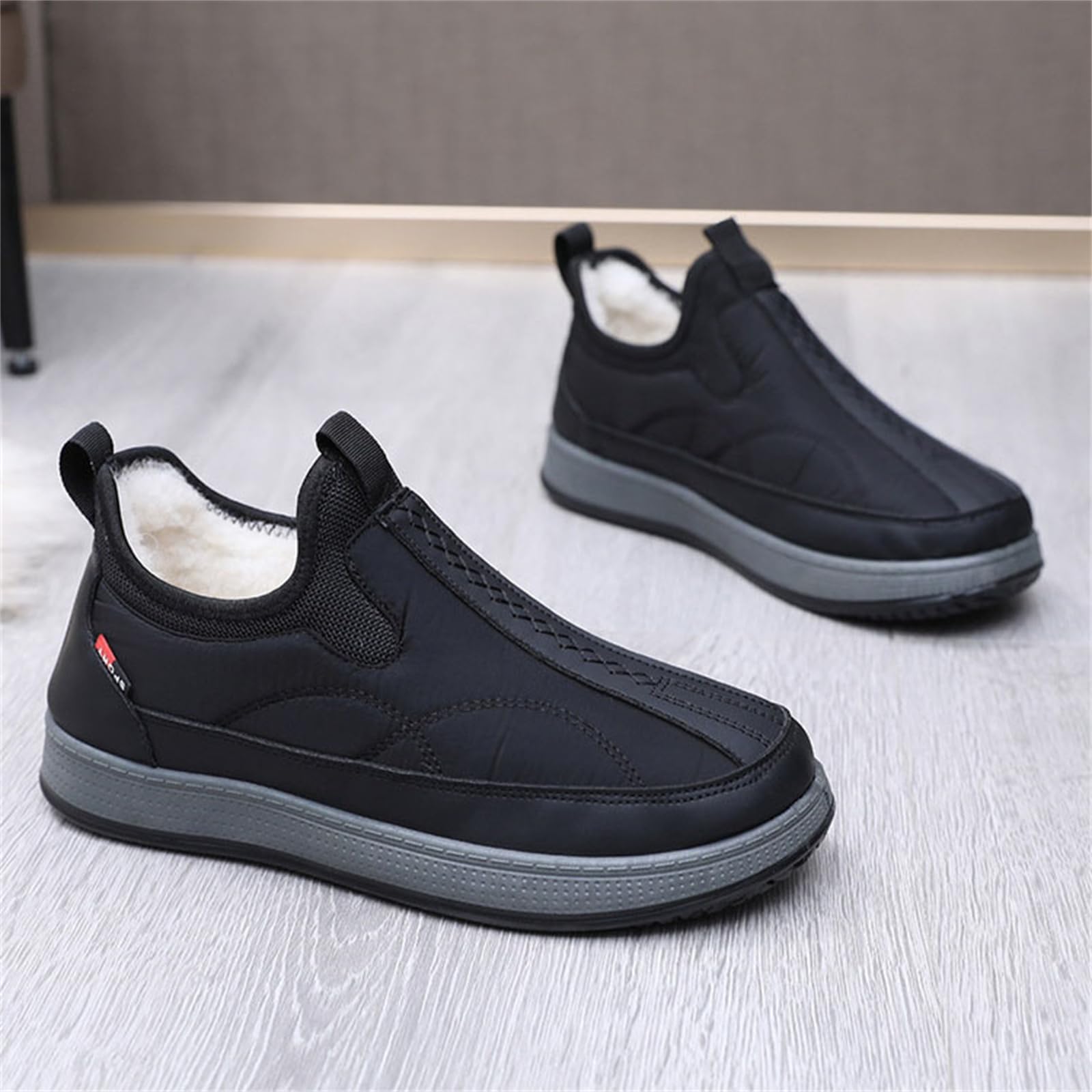 Wasserdichte Schneestiefel für Herren, ultraleicht, wasserdicht, Winterschuhe für bequeme Spaziergänge bei kaltem Wetter, warmer Schlupfschuh