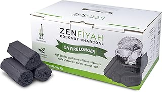Coconut Charcoal HEX Briquettes, 20 lbs, High Density, Long Burning, Che...