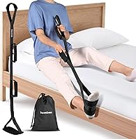 Vista 7 de Correa rígida de 39 pulgadas para levantar piernas con bucles acolchados para manos y pies, kit de recuperación para cirugía de reemplazo de cadera