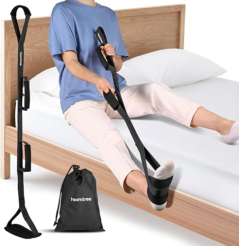 Miniatura 7 de Levantador rígido de piernas de 39 pulgadas de largo con bucles acolchados para manos y pies, correa de levantamiento de piernas, kit de