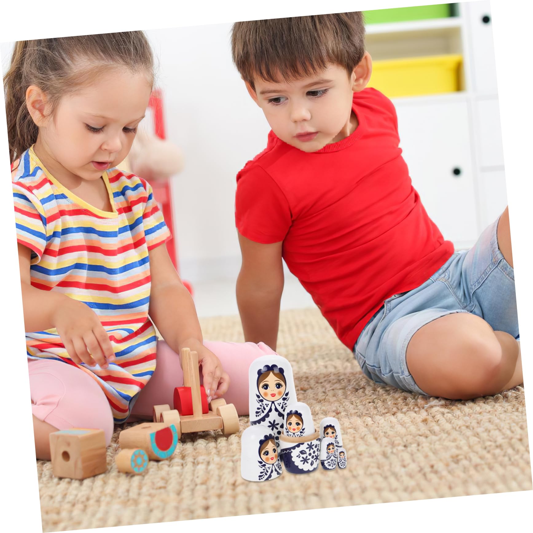 ifundom 1 Juego Matrioska Figura De Anidación Rusa Muñeca Rusa Hecha a Mano Muñecas De Anidación Matryoshka Muñecas Rusas Matryoshka Ruso Muñeca De Anidación Matryoshka De Madera
