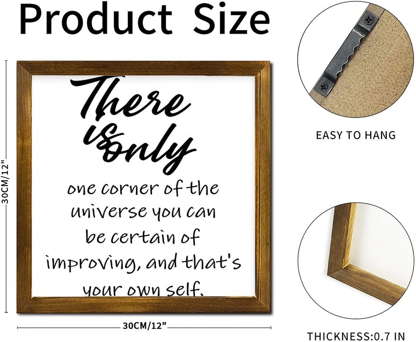 There is Only One Corner of The Universe Wooden Framed Signs Literary Quote Wooden Wall Sign Vintage Home Wall Hanging Sign Decor for Bedroom Kitchen Living Room Table 12x12 Inch