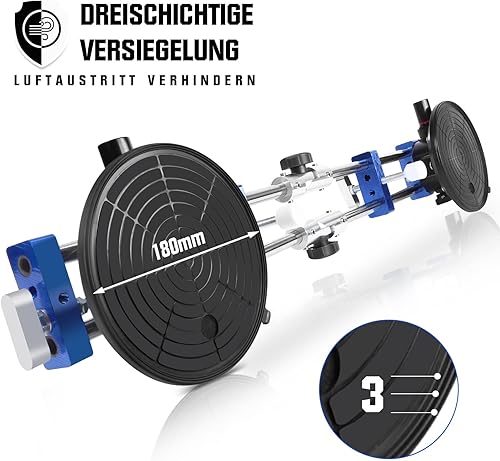 Miniatura 3 de Setter de costura de encimera de ángulo recto de 90 a 270 grados, paquete de 2 con vasos de vacío de 7 pulgadas para unión y nivelación de costuras,