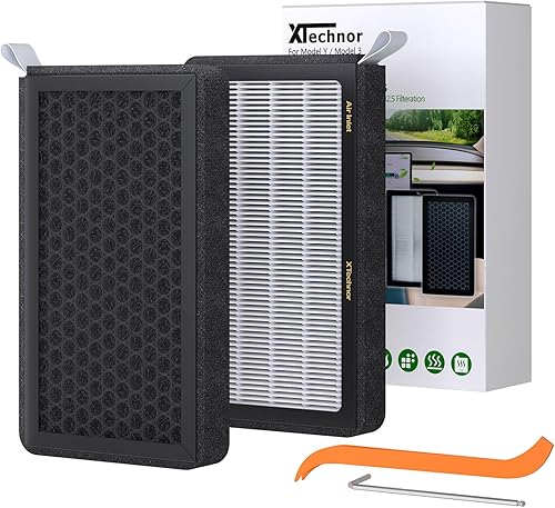 XTechnor Tesla Model 3 Model Y Air Filter HEPA 2 Pack with Activated Carbon Cabin Air Filter Replacement (2016-2023)