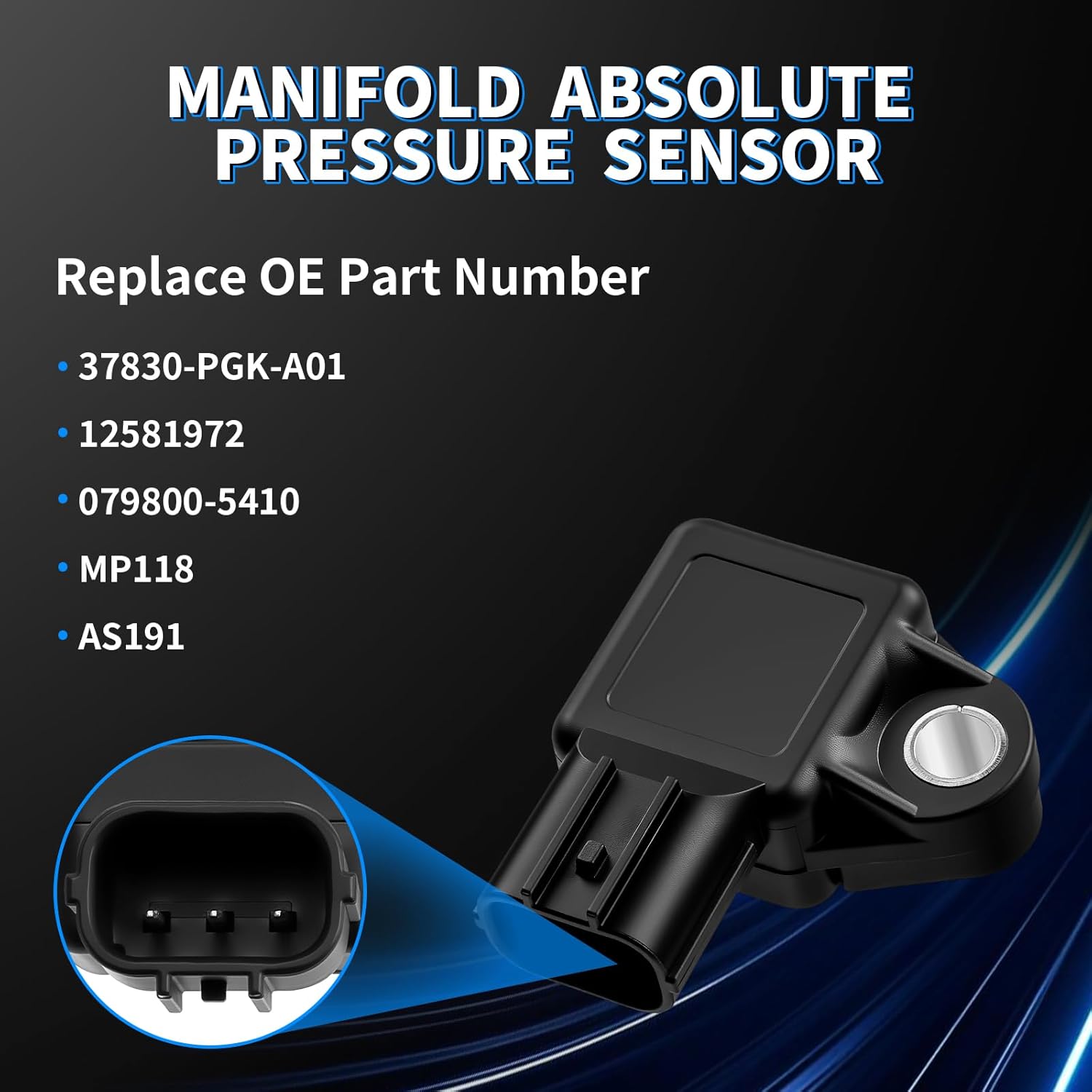 HHCSOP MAP Sensor Manifold Absolute Pressure Sensor Fit for 2002 2003 2004 Honda CR-V Odyssey Accord Pilot Civic Element Acura MDX RSX TL TSX OEM 079800-5410 37830-PGK-A01