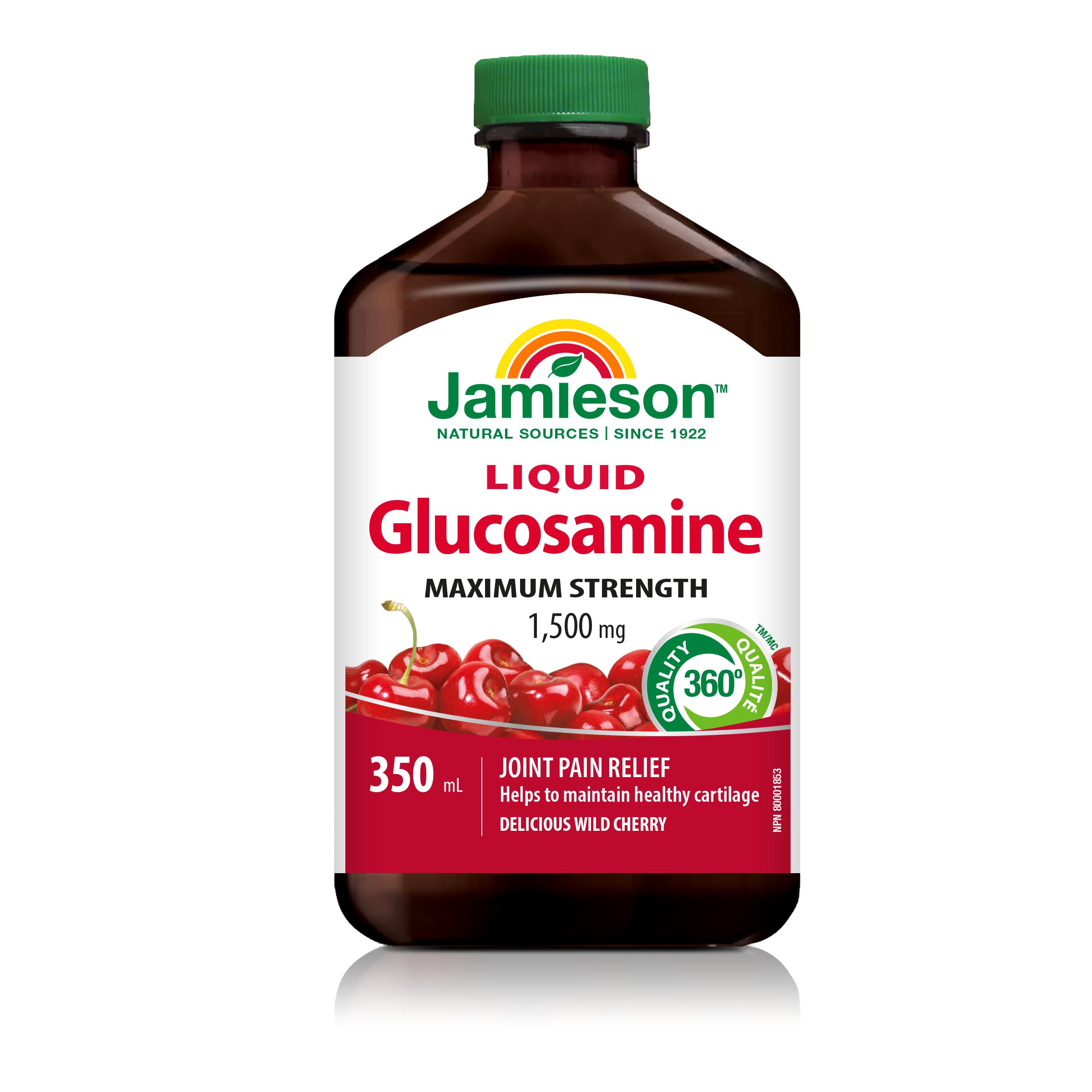 Jamieson Liquid Glucosamine 1,500 Mg Maximum Strength - Wild Cherry Flavour, Gluten-Free, 350 Ml (Pack Of 1)-image-26