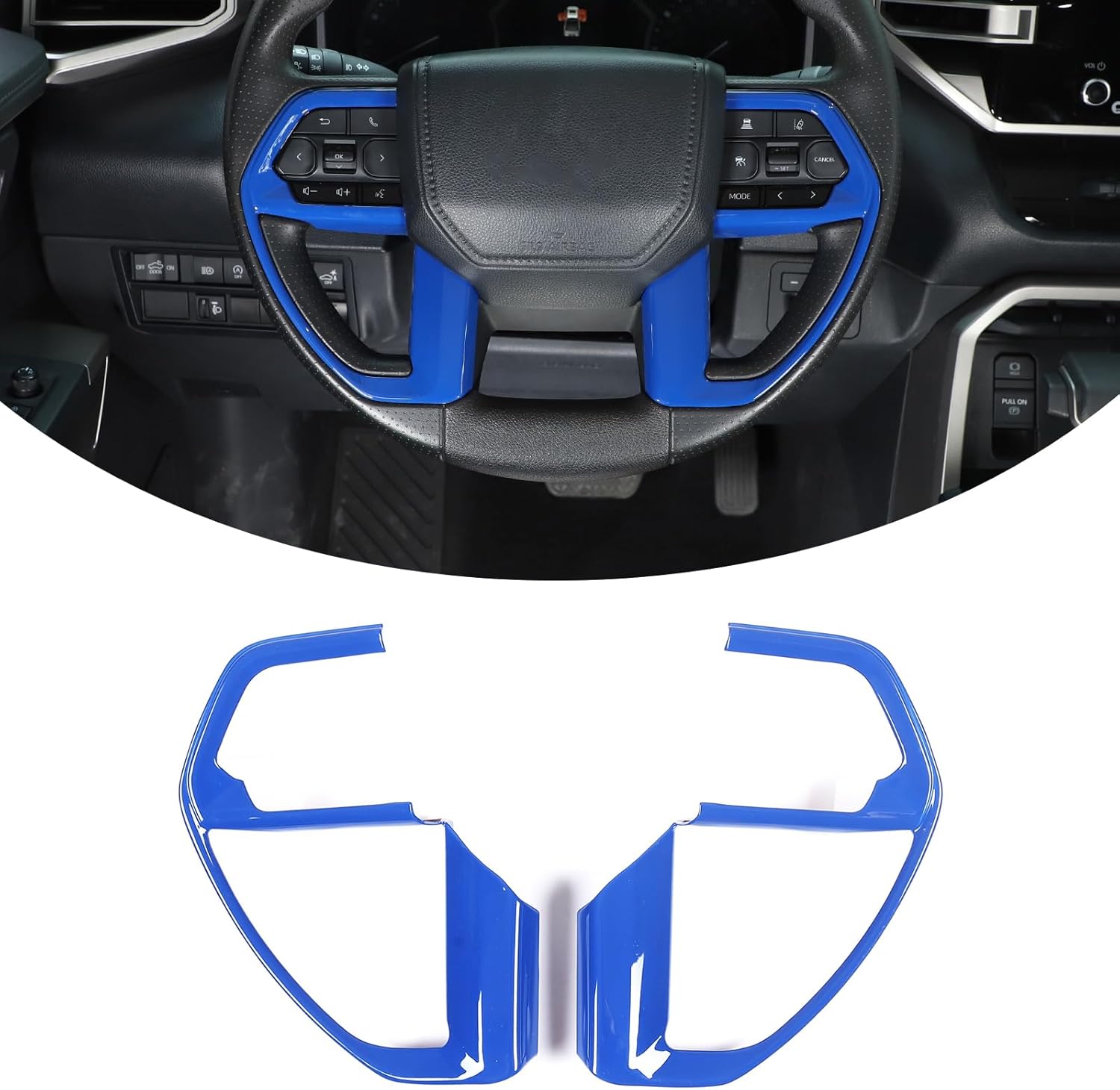 Car ABS Center Console Button Molding Trim Frame,Compatible with Toyota Tundra Sequoia 2022 2023 2024 2025 2026+ Tacoma 2024 2025 2026+ Center Console Button Protected Frame Interior Accessories (Red)