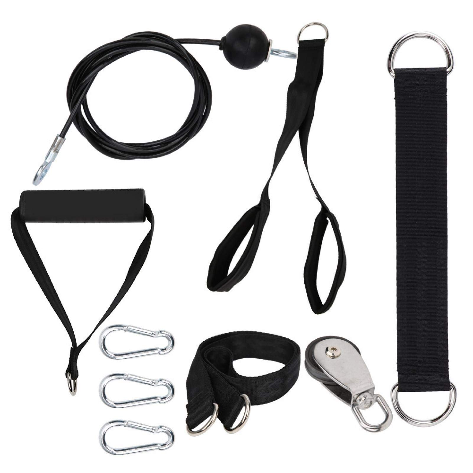 Keenso Cuerda de polea Fitness con Mango de Hebilla para Entrenamiento físico Gimnasio Pilates Yoga Crossover Ejercicio de tríceps