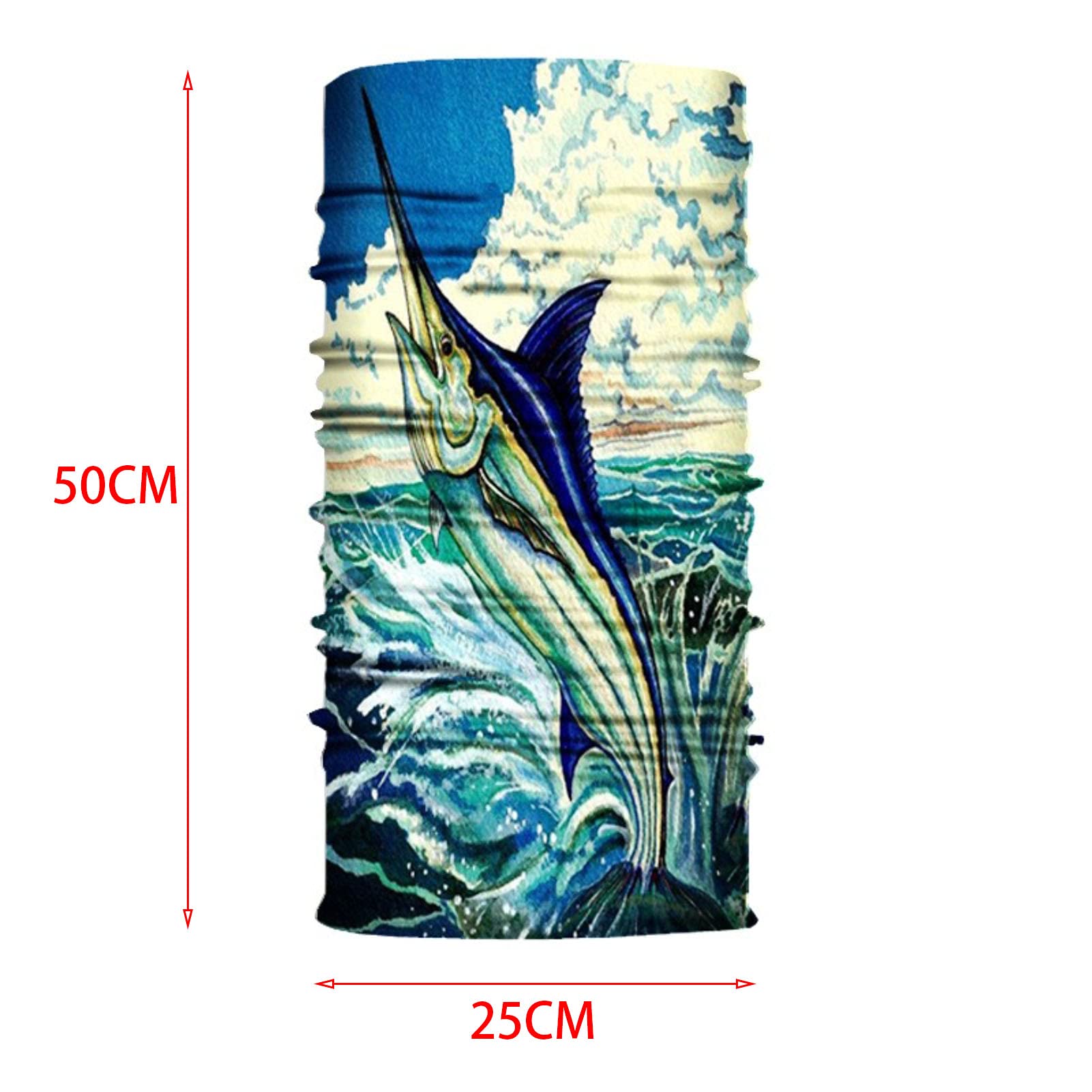Lot de 10 cagoule multifonction pour homme et femme, thème océan 3D, bandeau bandana, écharpe, tube, résistance aux UV, sans couture (10 pièces)