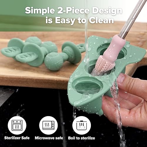 Miniatura 8 de Haakaa Astronaut - Juego de moldes para paletas de hielo  Mini moldes de silicona para paletas de leche materna con palos, diseño antiasfixia, ideal