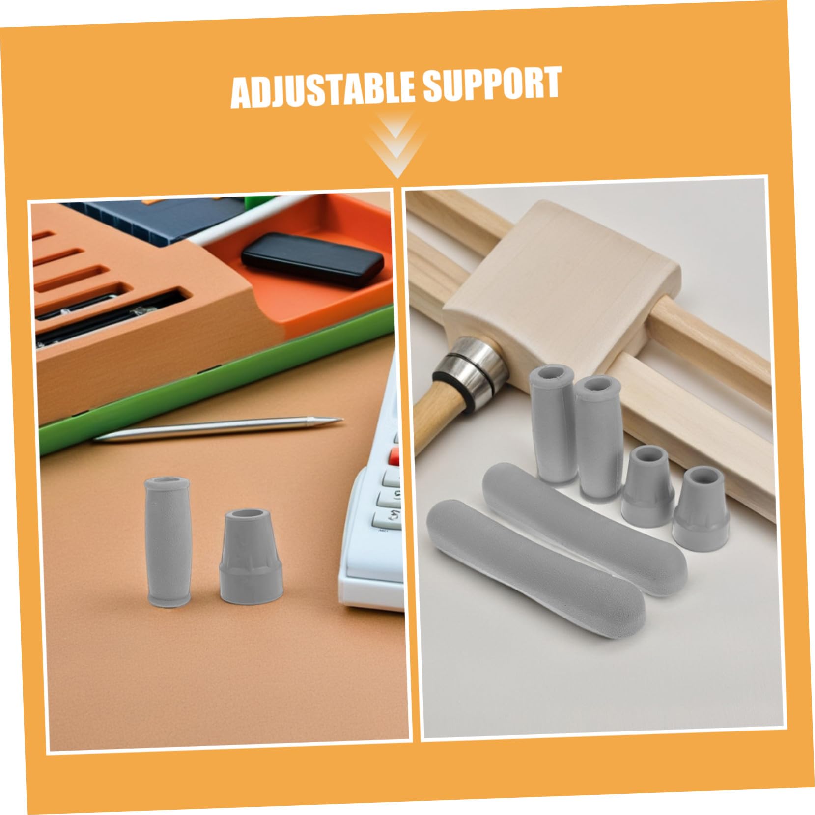 SHERCHPRY 4sets Cuscinetti Per Stampelle Imbottiti Con Coperture Per Impugnature Di Ricambio in Gomma e Punte Per Bastoni Da Passeggio Per Protezione Riparazione Degli Ausili Per Deambulazio