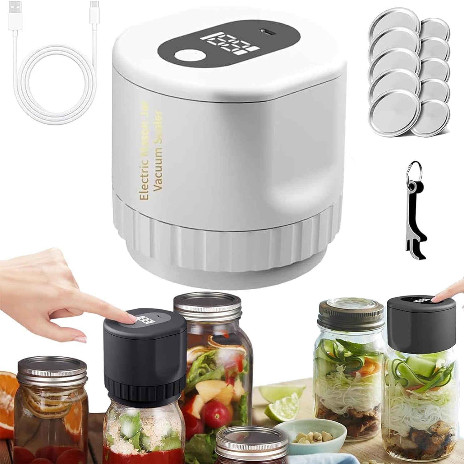 Mason Genie Vacuum Sealer Kit, 2024 New Mason Genie Jar Vacuum Sealer