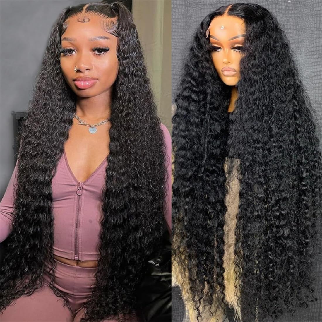 Bele 13x6 HD Lace Front Wigs Human Hair 28 inch 200 Density Deep Wave Lace Front Wigs Brazilian Water Curly Human Hair Wigs for Black Women Pre Plucked with Baby Hair Natural Color