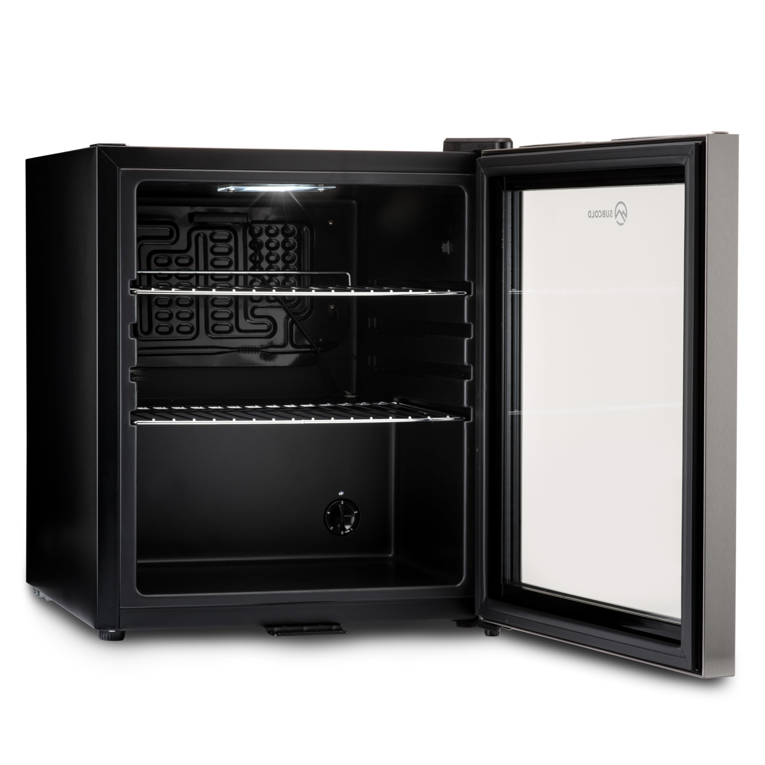 Subcold Super50 LED – Mini Fridge | 50L Beer, Wine & Drinks Fridge | LED Light + Lock and Key | Energy Efficient (Stainless Steel) — view 3