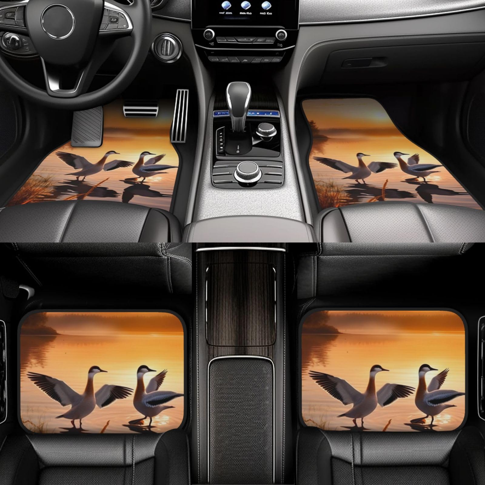 Tapis de sol de voiture imperméables et antidérapants motif lac