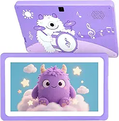 Tablet infantil de 7 polegadas 32 GB, tablet para crianças de 3 a 7 anos com WiFi, YouTube, toneladas de conteúdo offline, controle dos pais, tablets Android para crianças com suporte espesso software