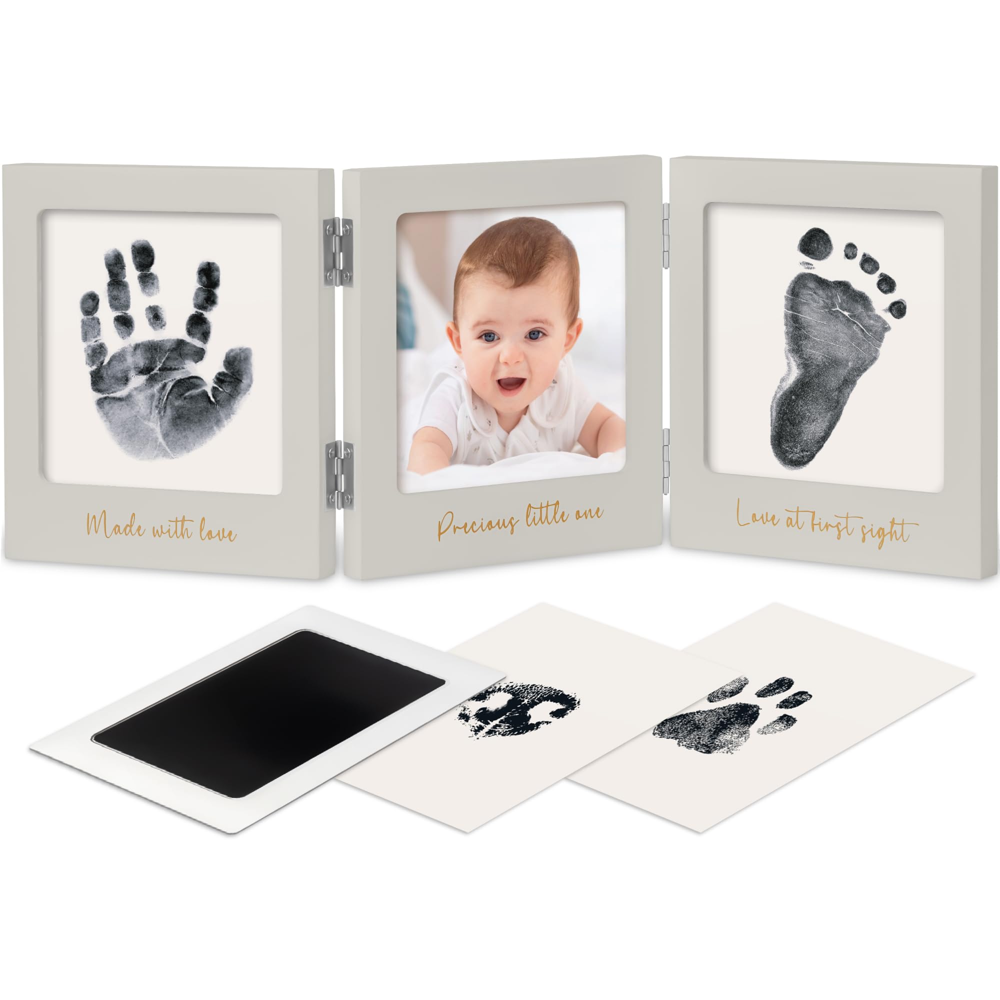 Inkless Baby Handprint and Footprint Kit for Newborn - Baby Footprint Kit, Newborn Keepsake Nursery Picture Frame,Dog Paw Print Maker,Personalized