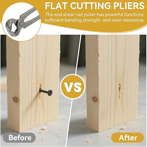 Miniatura 3 de Alicates de corte final, pinzas de carpintero de 12 pulgadas, de acero al carbono, extractor de clavos, alicates de corte de alambre, pinzas de