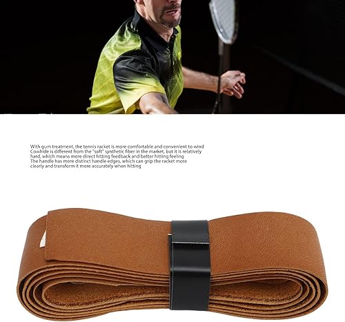 Miniatura 7 de Banda de absorción de sudor, raqueta de bádminton de tenis, cinta de agarre de cuero, cinta de repuesto de piel absorbente de sudor para gimnasio al