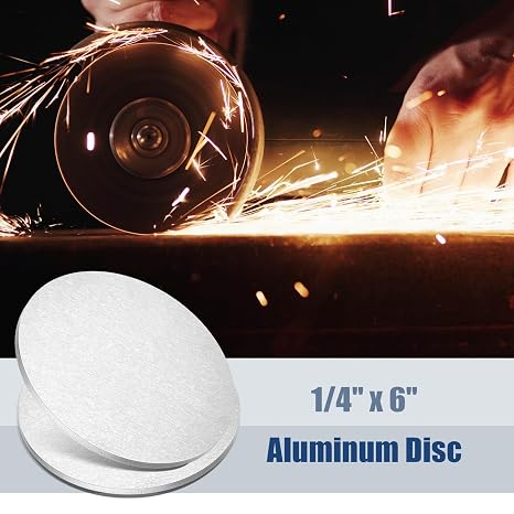 Yaocom 4 Pcs 1/4 X 6 Aluminum Disc Round Aluminum Sheets and Plates, 6061 Aluminum