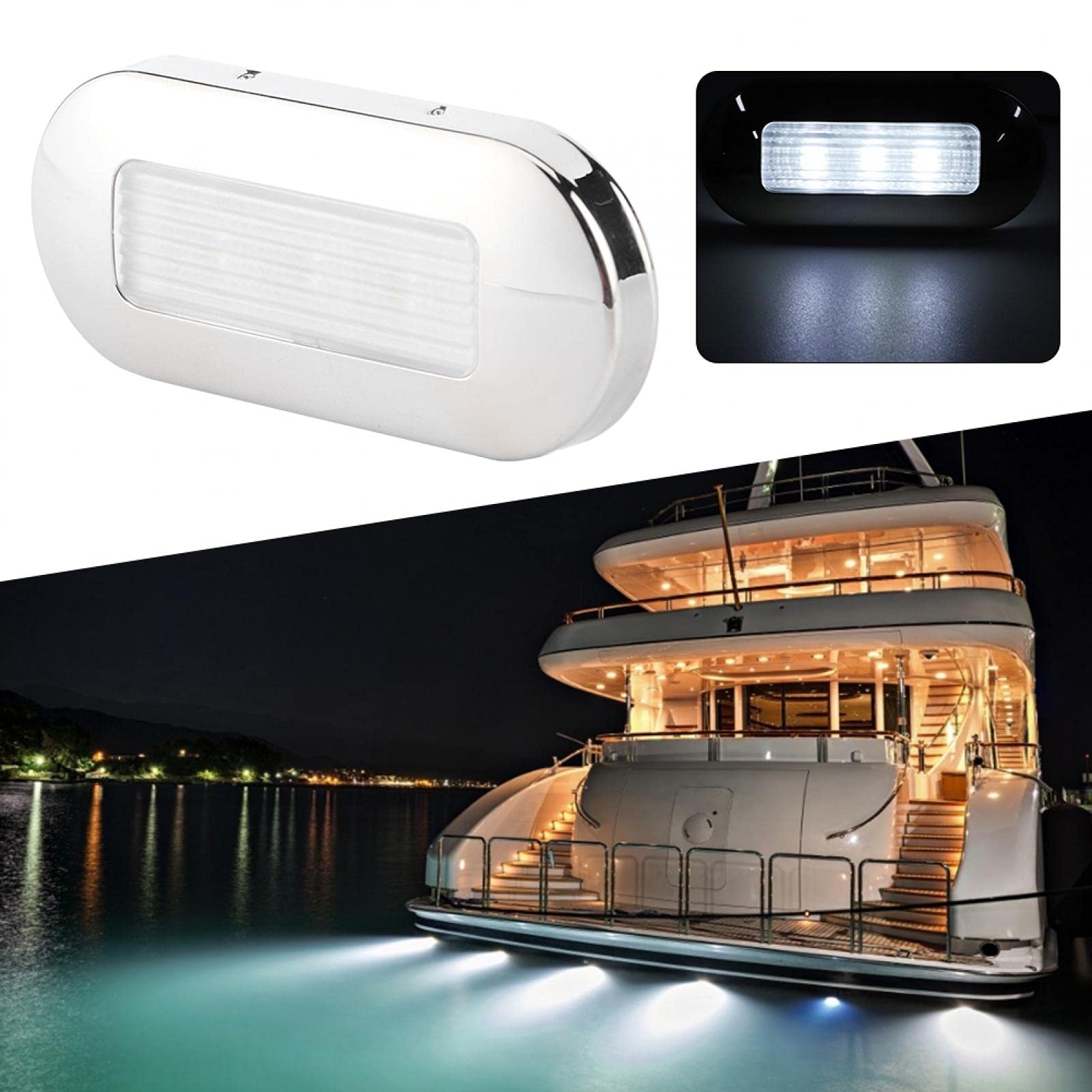 Lumière De Passerelle LED 12V – 3 Perles, étanche IP67 – Pour Bateau, Caravane, Camping-car – Blanc Chaud