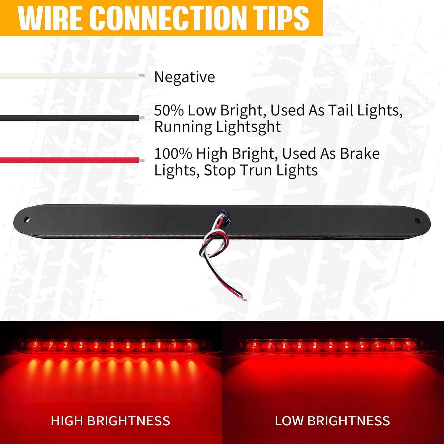 Gonice Complete LED Trailer Light Kit, Super Bright Submersible Boat Light Kit with Square Tail Lights, Marker Lights, Brake Light Bar, Wiring Harness, Ideal for Trailers, Trucks, RVs, Boats