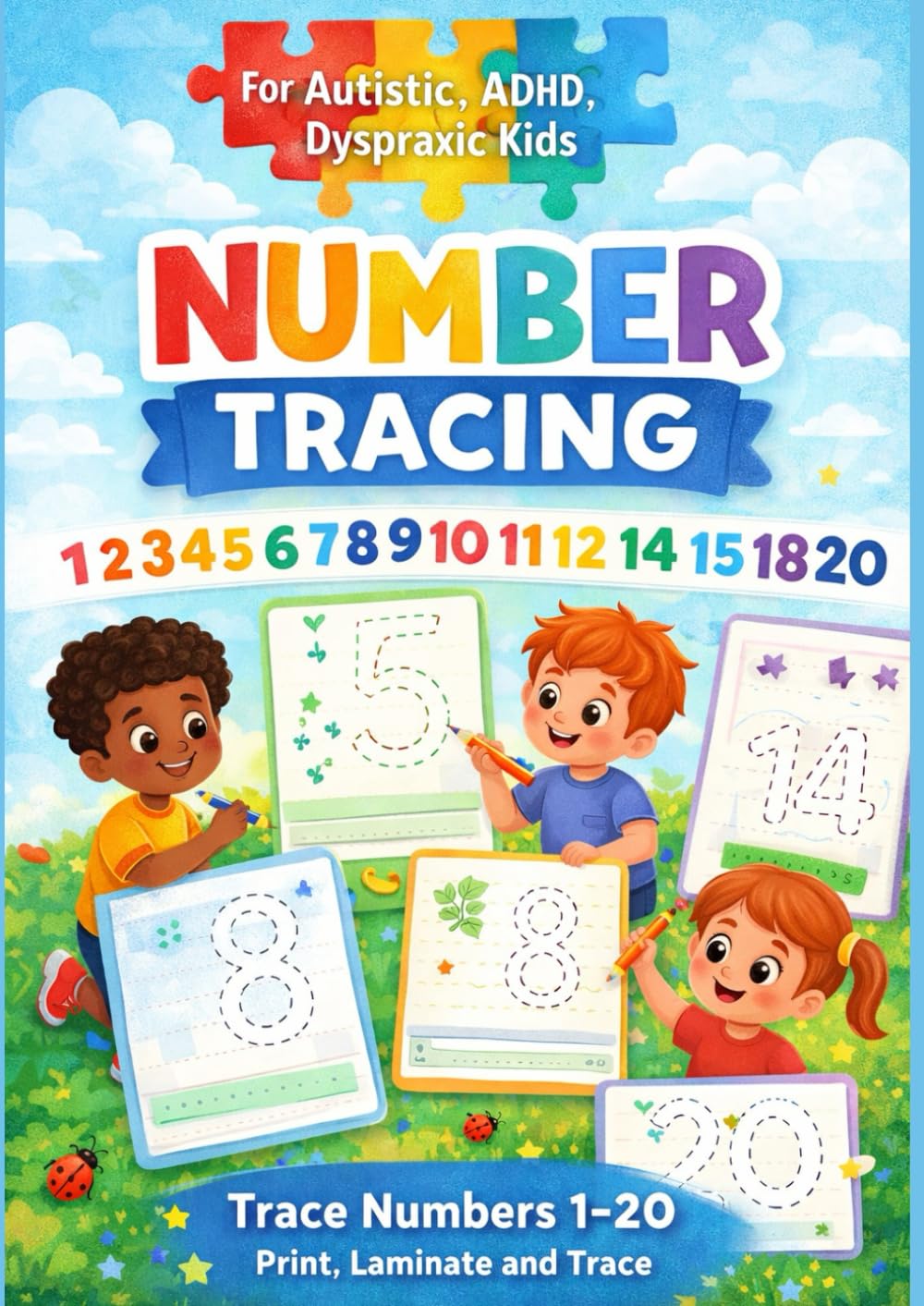 Esercizi di pregrafismo - numeri 1-20 - per bambini con Autismo e Disprassia: Sviluppo della motricità fine e della coordinazione