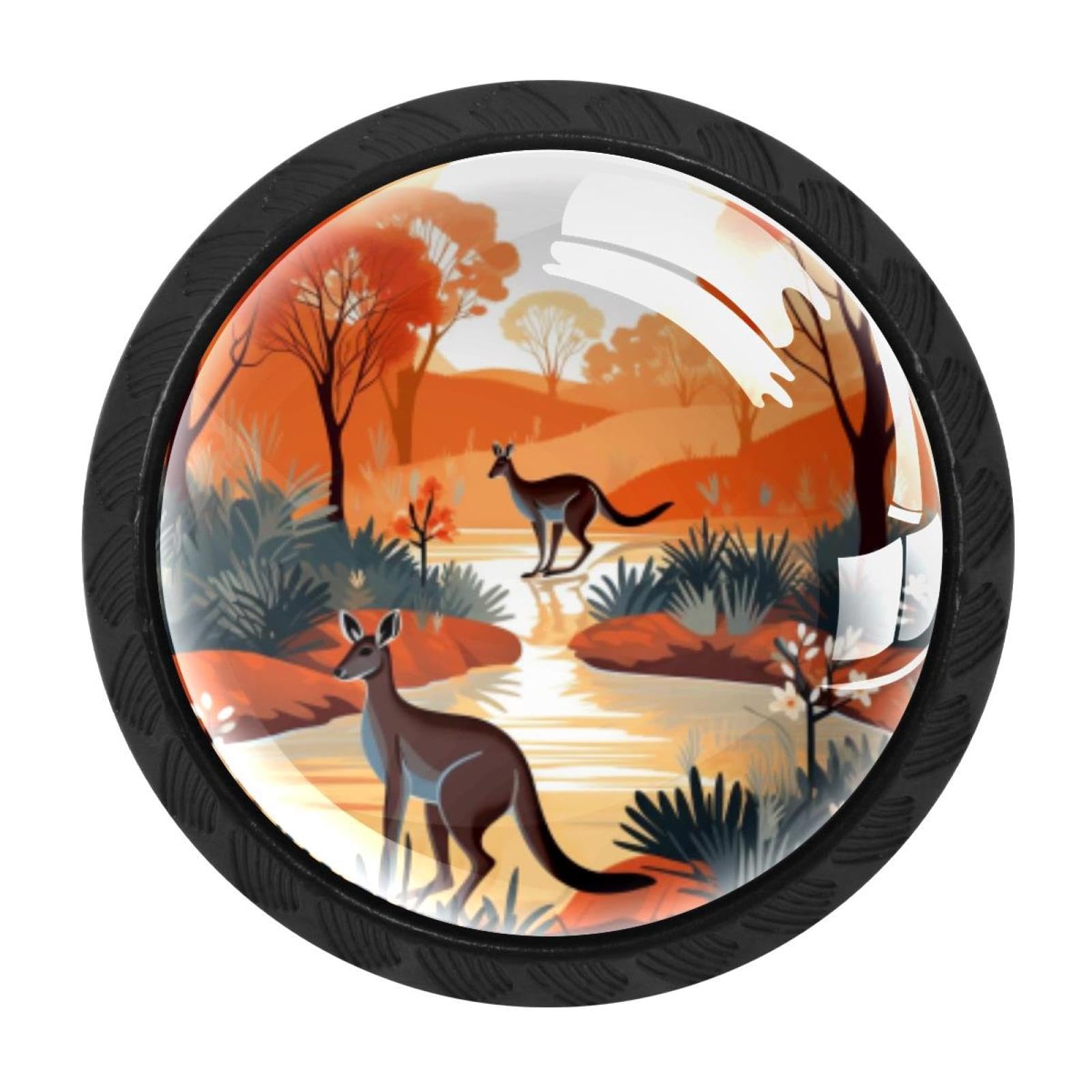 CHENZZZZ 4 Pack Kangaroo Dresser Drawer Cabinet Knobs Round Crystal Glass Knobs Pulls Handles for Kitchen Wardrobe Cupboard Door Hardware
