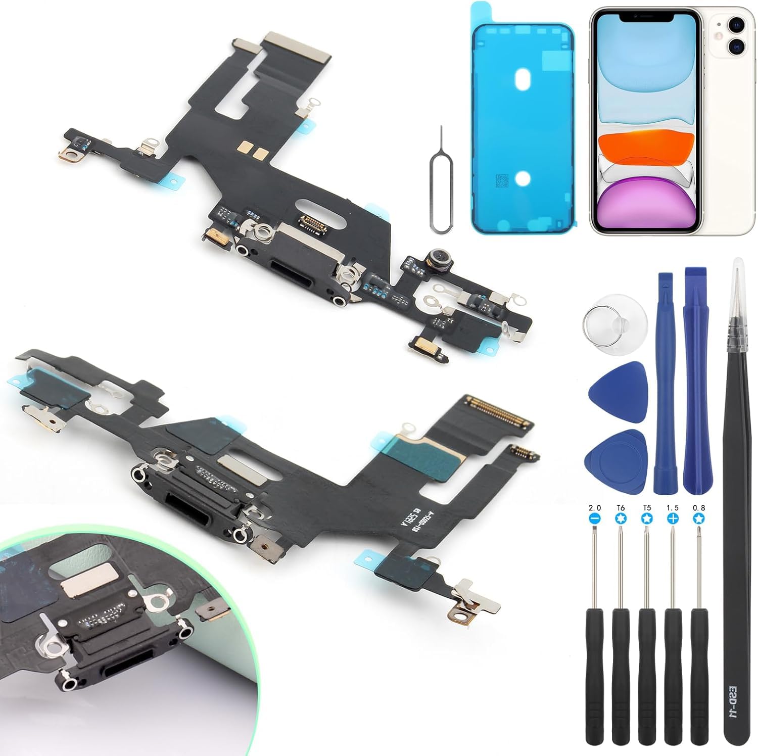 FKBAightccy Charger Dock Connector for iPhone 11 Charging Port Replacement for iPhone 11 USB Charger Board Flex Cable Parts