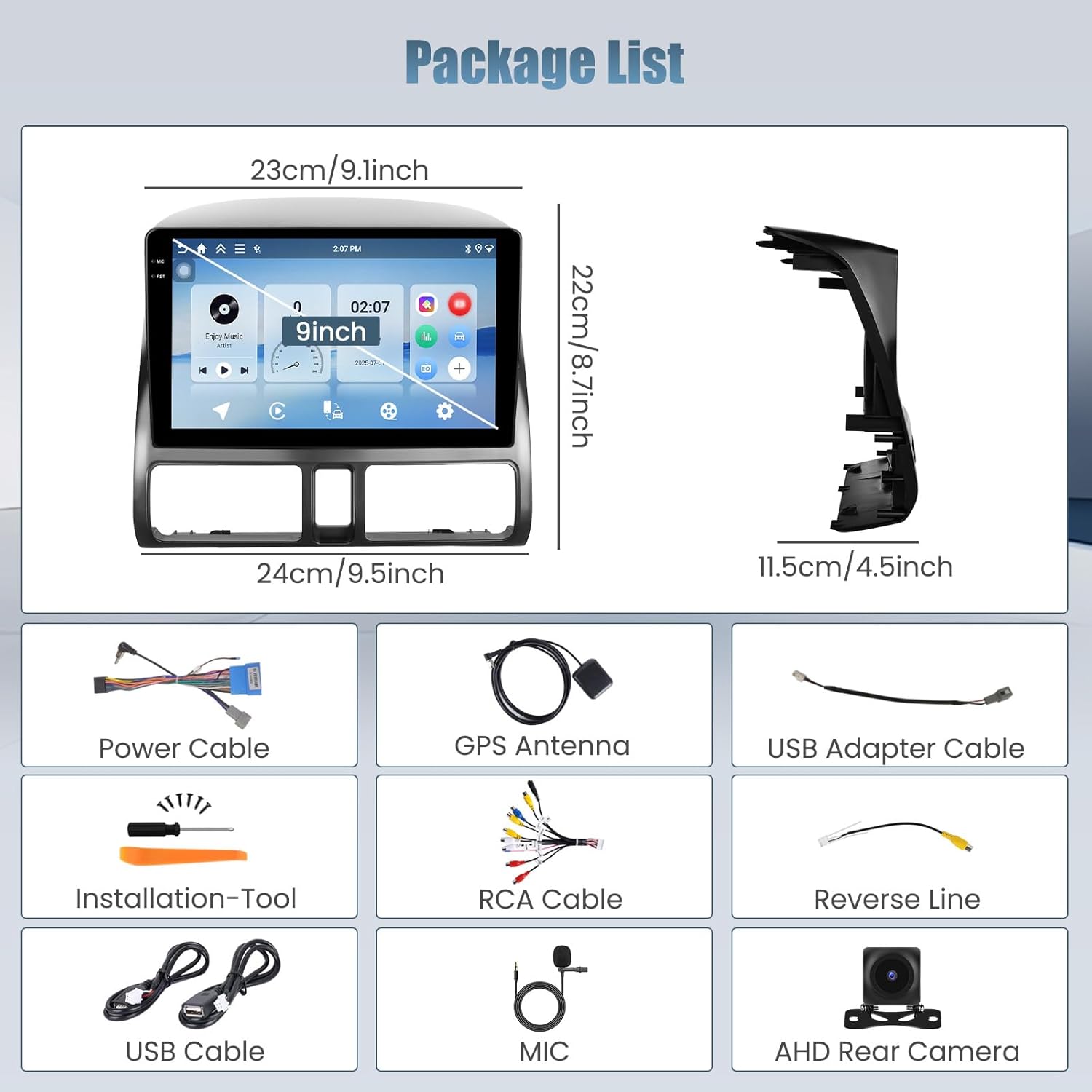 4+64G Android 15 Radio for Honda CRV 2002-2006, 9" Touchscreen for CRV Car Stereo, Wireless CarPlay/Android Auto, 5GHz WiFi, Bluetooth 5.0, EQ, GPS, 1280 * 720, Backup Camera