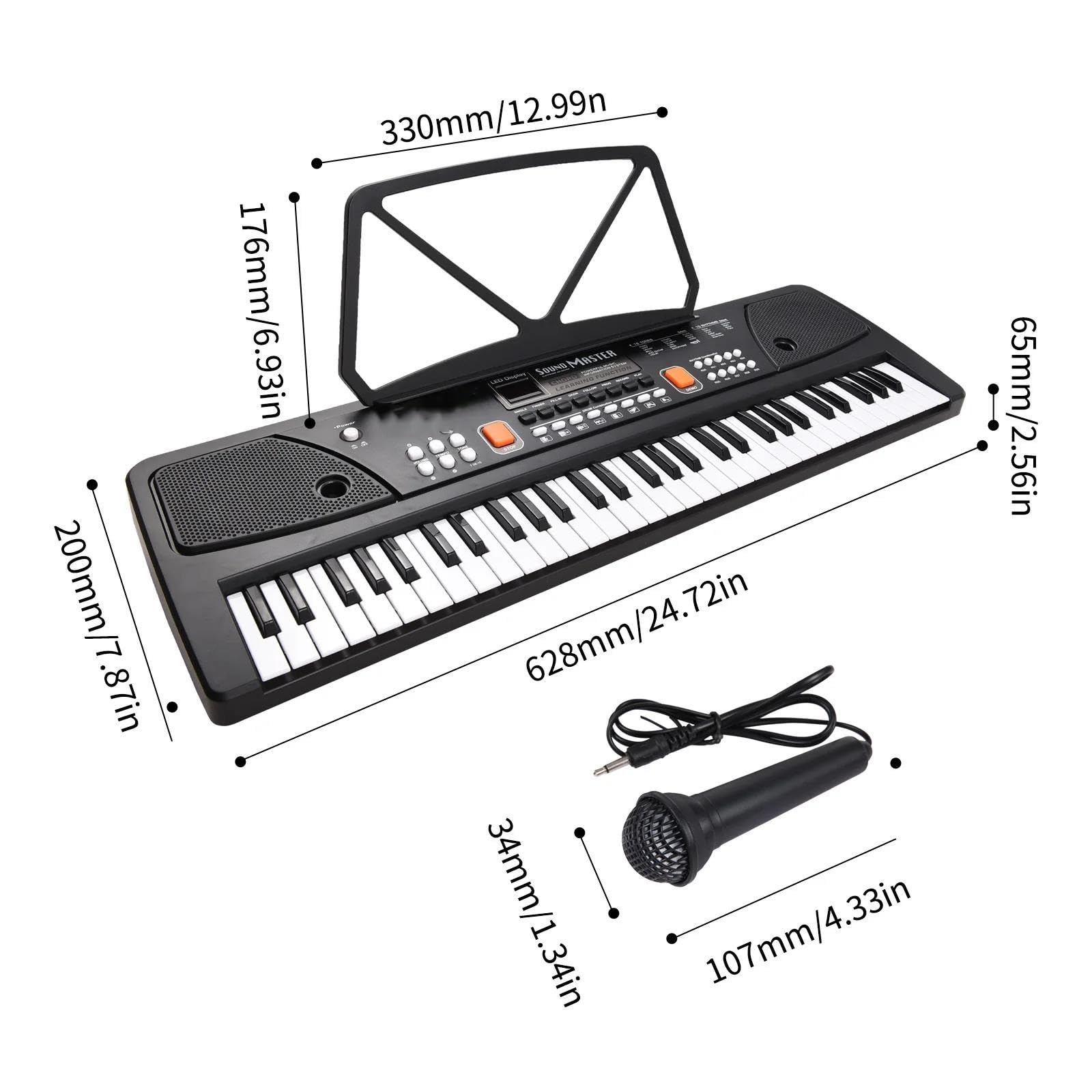 Tastiera Elettronica Professionale Organo Elettronico A 61 Tasti Con Microfono Tastiera Digitale Pianoforte Elettrico Con Display LED Doppi Altoparlanti Stereo Integrati